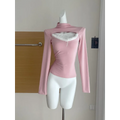 Faux Fur Trim Cutout Top – Sweet Harajuku Lace Style - T-Shirts - Long - Round - T-Shirts - 3