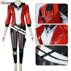 Vi Arcane Cosplay Costume Set with Red Faux Leather Jacket - Women’s Clothing & Accessories - Cosplay - 2