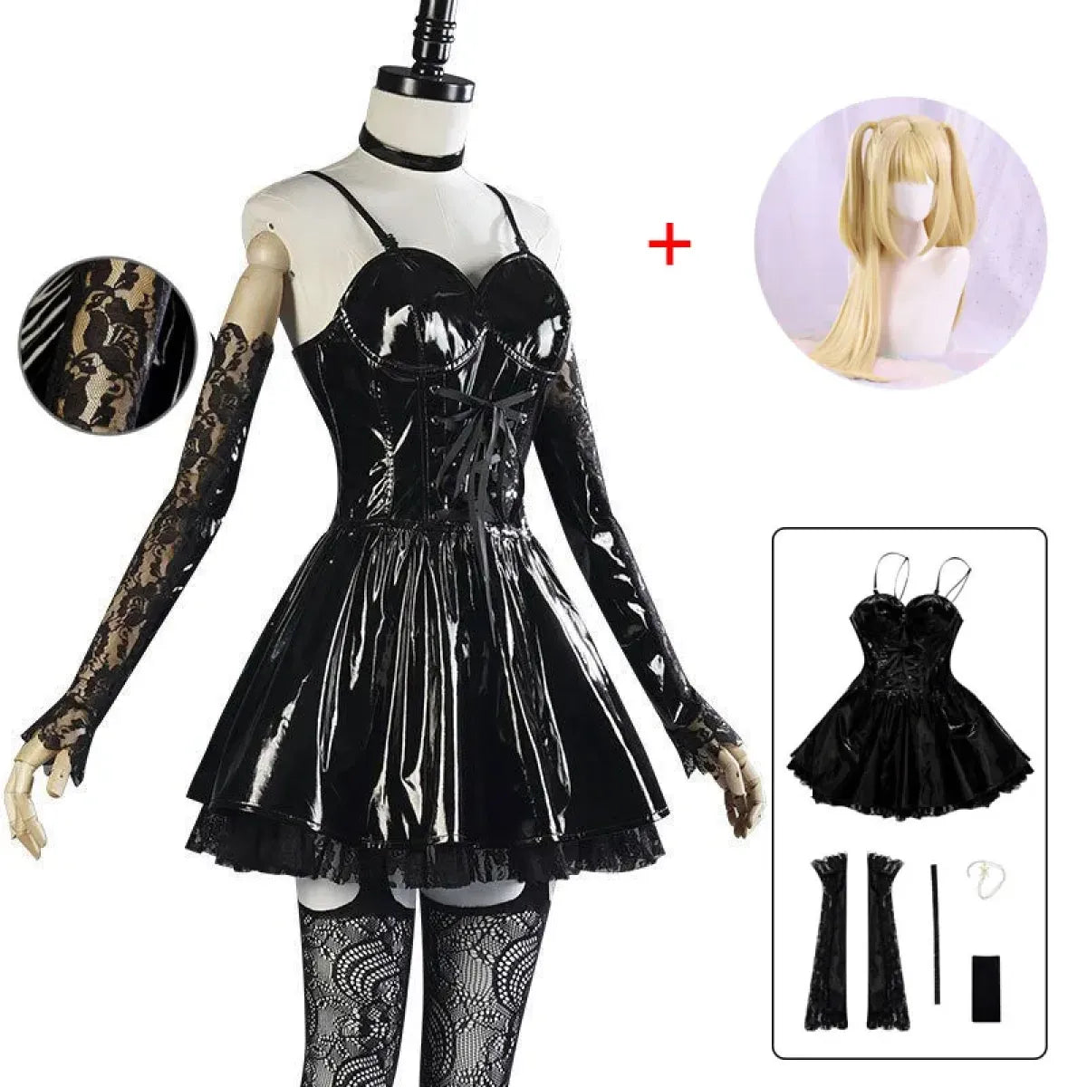 Misa Amane Faux Leather Cosplay Set with Wig - Anime - Cosplay - 7
