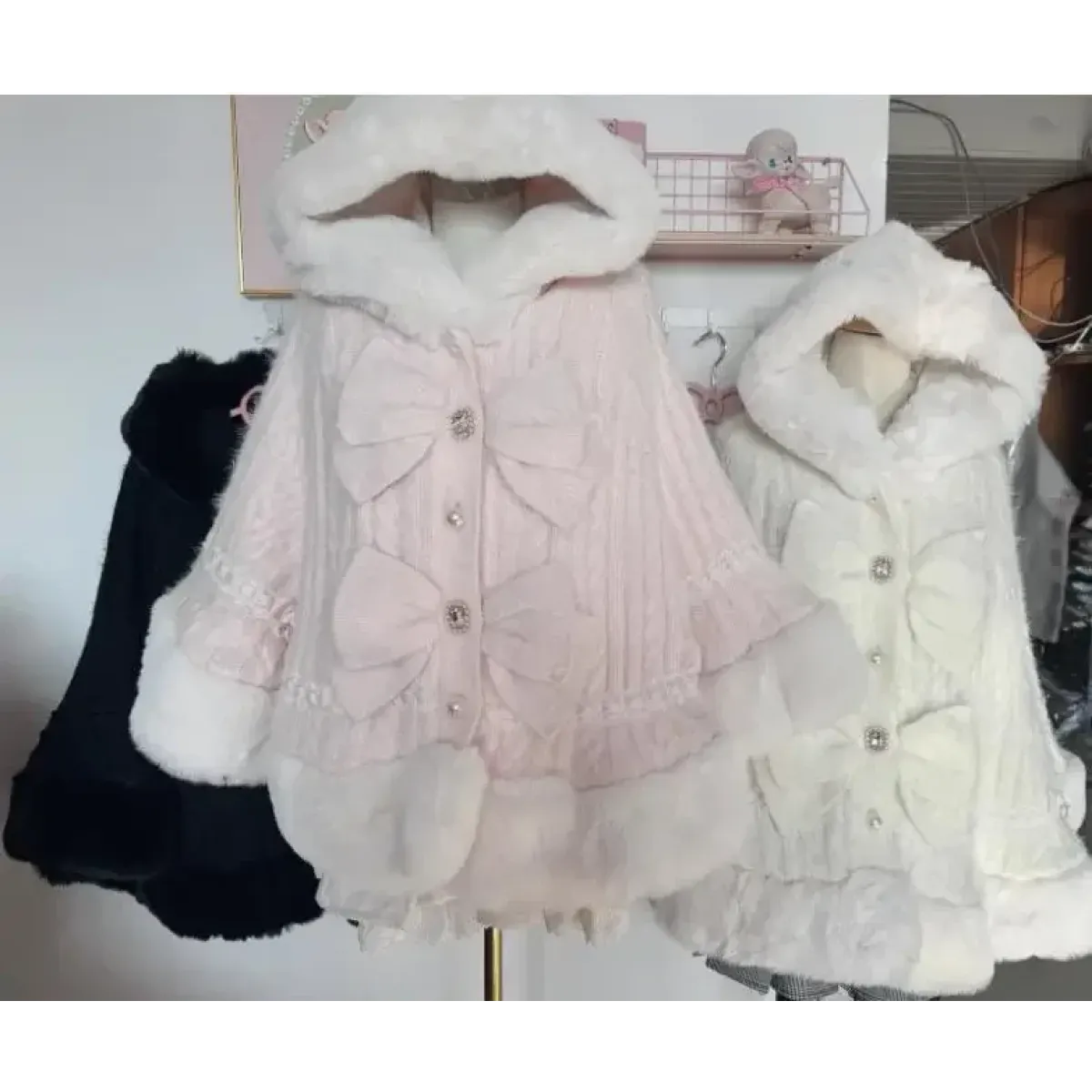 Sweet Princess Faux Fur Hooded Cape Coat - Jackets - Jacket - 5