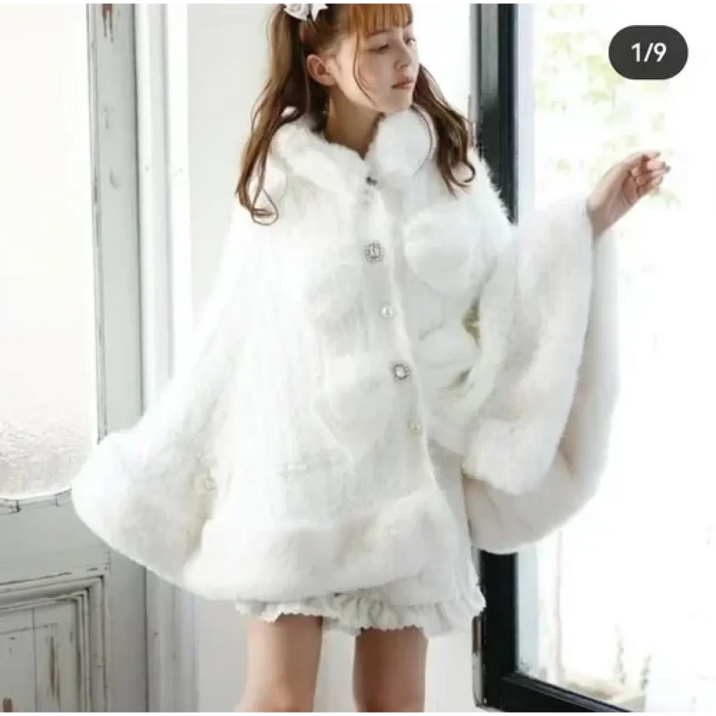 Sweet Princess Faux Fur Hooded Cape Coat - Jackets - Jacket - 7