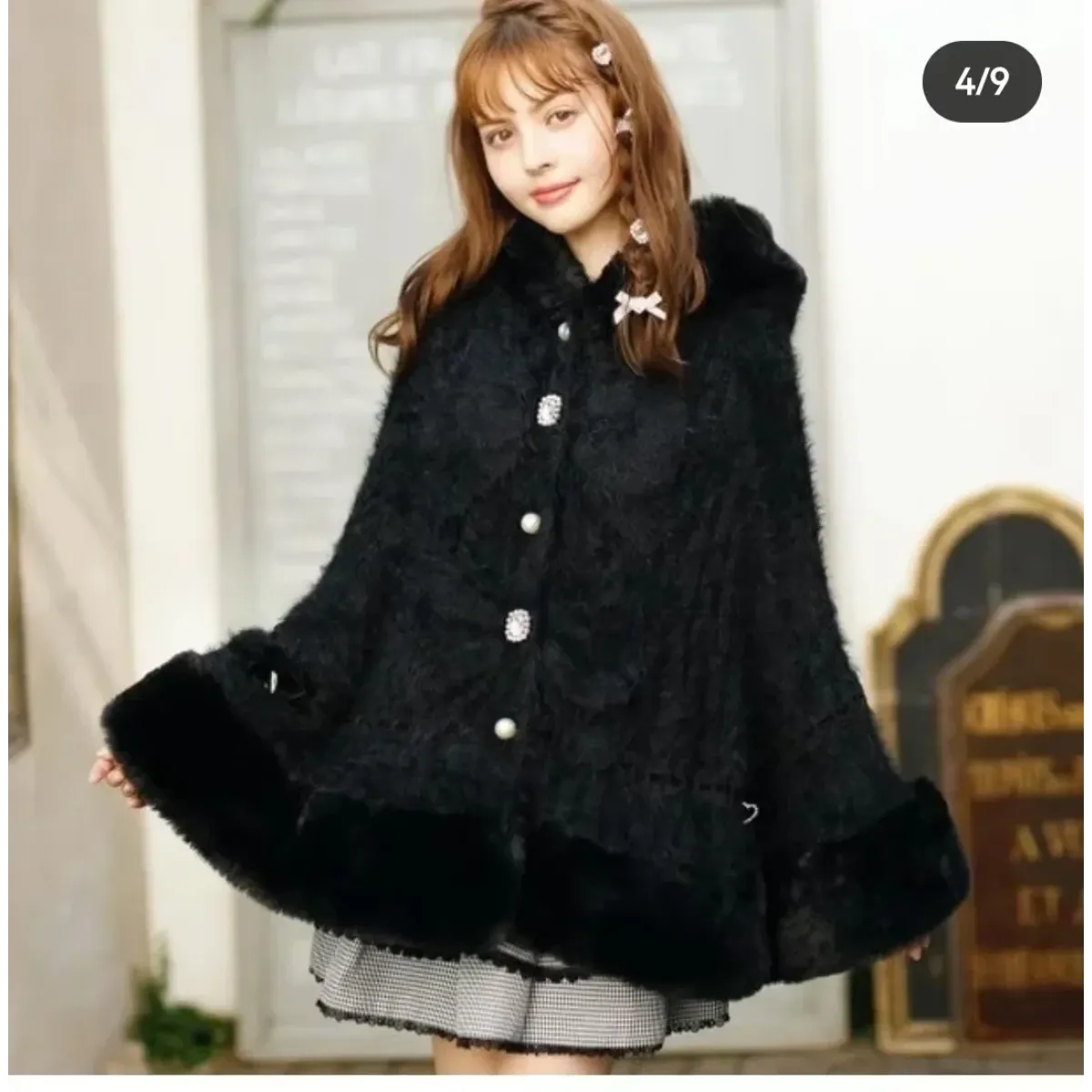 Sweet Princess Faux Fur Hooded Cape Coat - Jackets - Jacket - 2