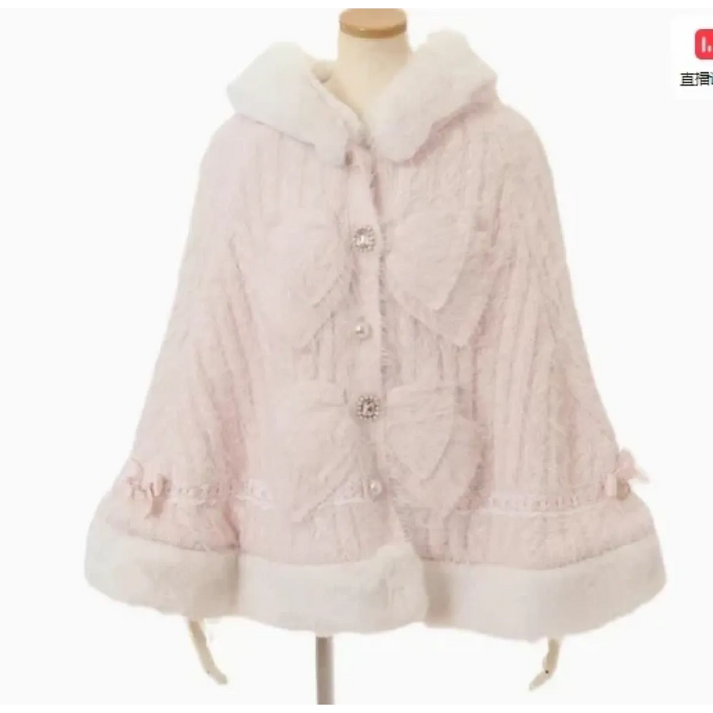 Sweet Princess Faux Fur Hooded Cape Coat - Jackets - Jacket - 10