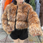 HOOOFUR Faux Raccoon Fur Winter Coat - Harajuku Style - Coat - 3
