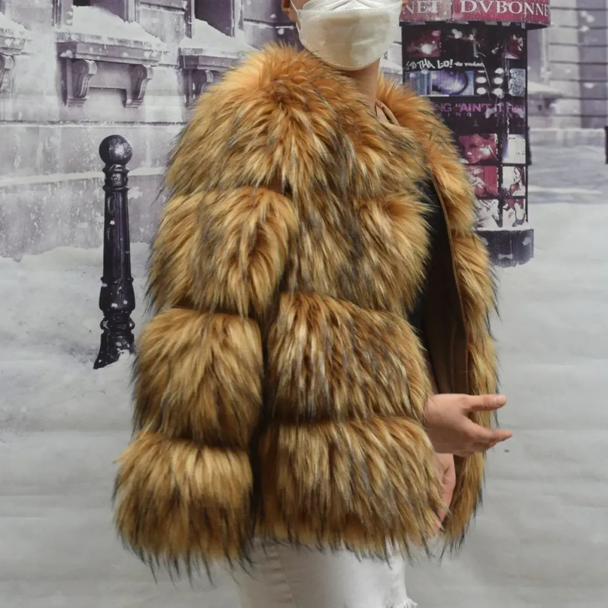 HOOOFUR Faux Raccoon Fur Winter Coat - Harajuku Style - Coat - 8