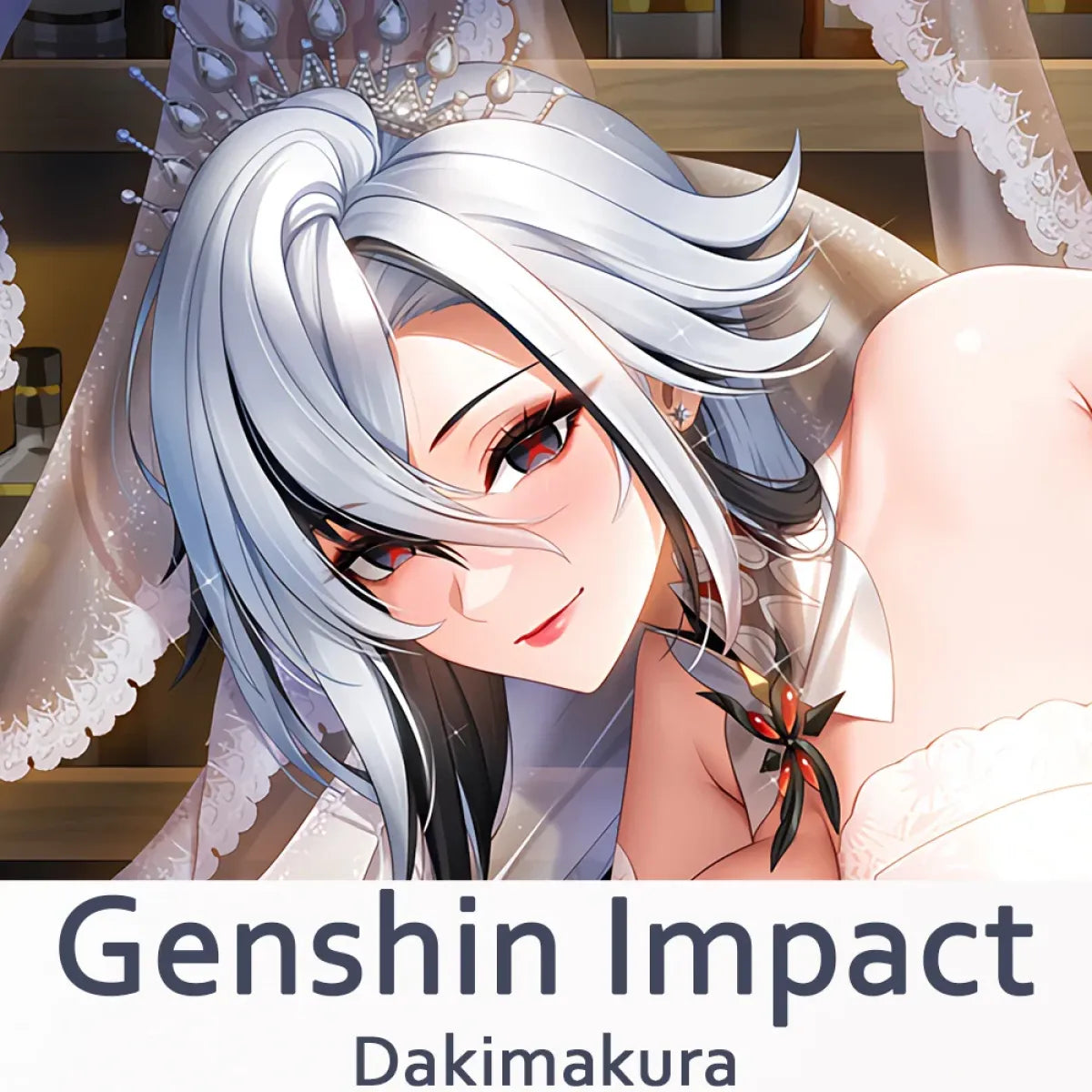 Silver-Haired Femme Fatale Dakimakura – 2WAY Body Pillow Cover - Best Sellers - Dakimakuras - 1