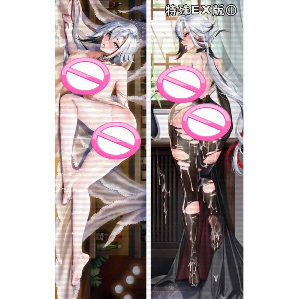 Silver-Haired Femme Fatale Dakimakura – 2WAY Body Pillow Cover - Dakimakura - Dakimakuras - 5