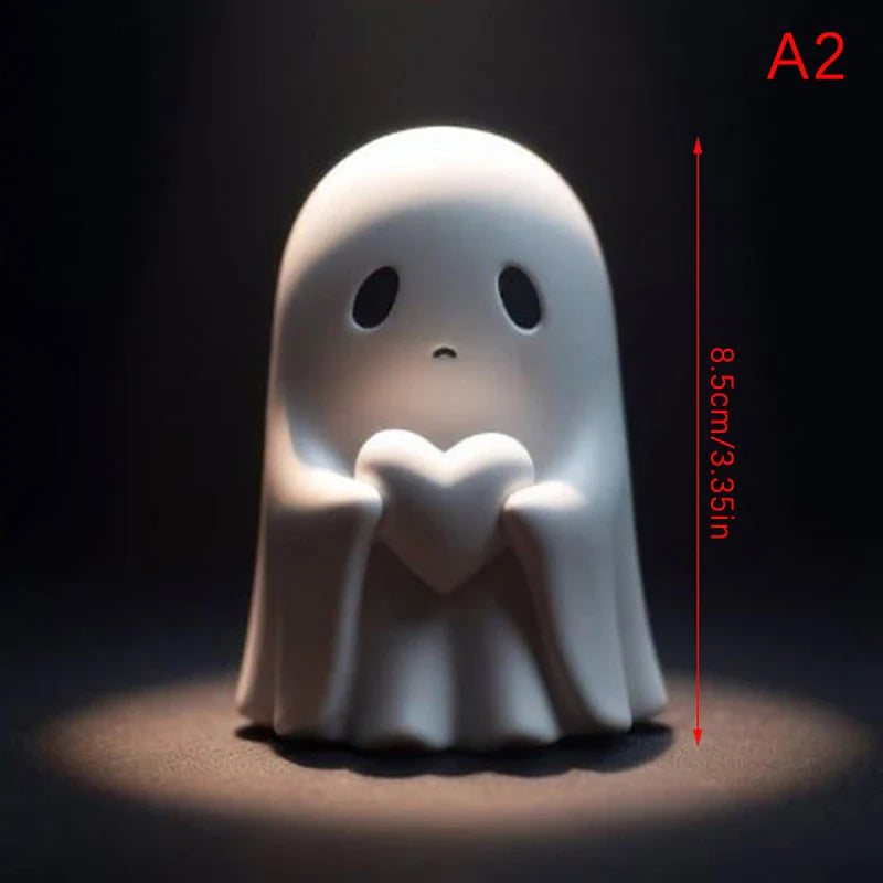 Cute Ghost Halloween Statue - White Heart - Figurines - Figurines - 8 - 2024