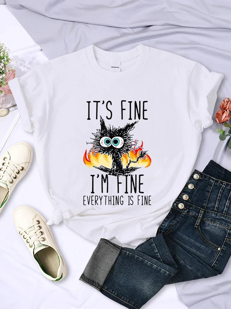 It’s Fine I’m Fine Everything’s Fine Tees - White / 5XL - T-Shirts - Shirts & Tops - 4 - 2024