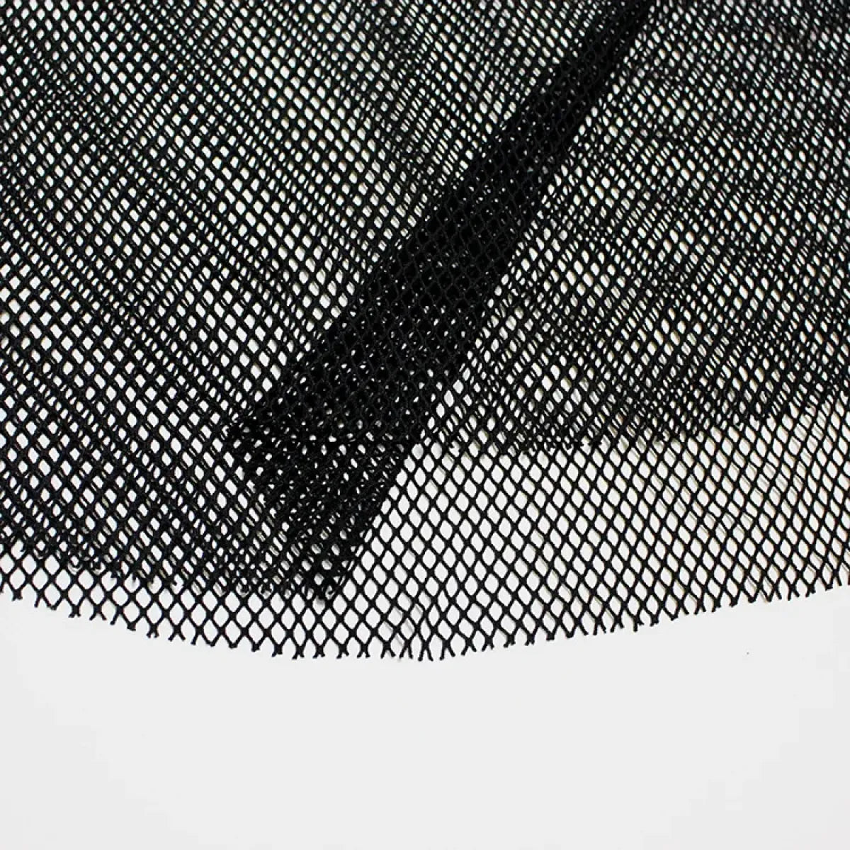 Fishnet Mesh See-through Black Shirt - Sexy Long Sleeve Tee - T-Shirts - 5