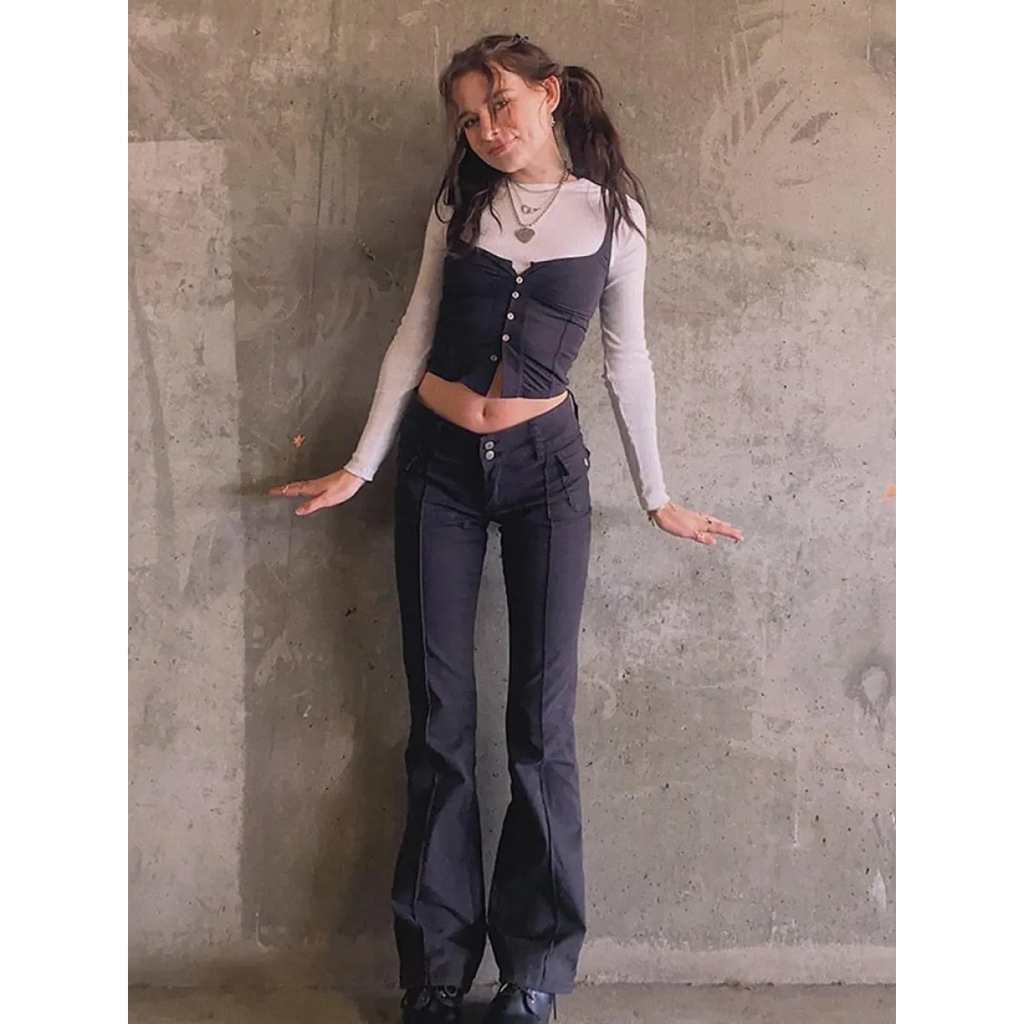 Slim Fit Flare Pants - Bottoms - 22