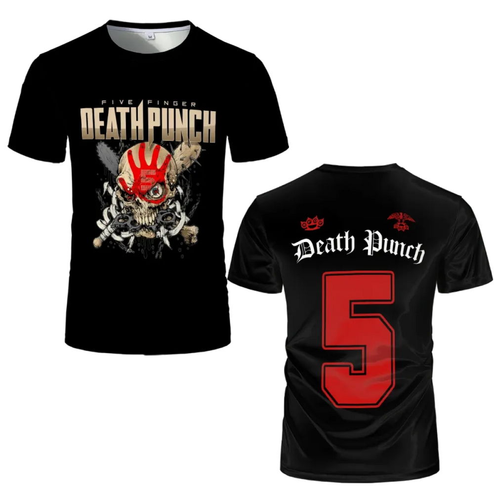 Five Finger Death Punch Skull Graphic T-Shirt - T-Shirts - T-Shirt - 1