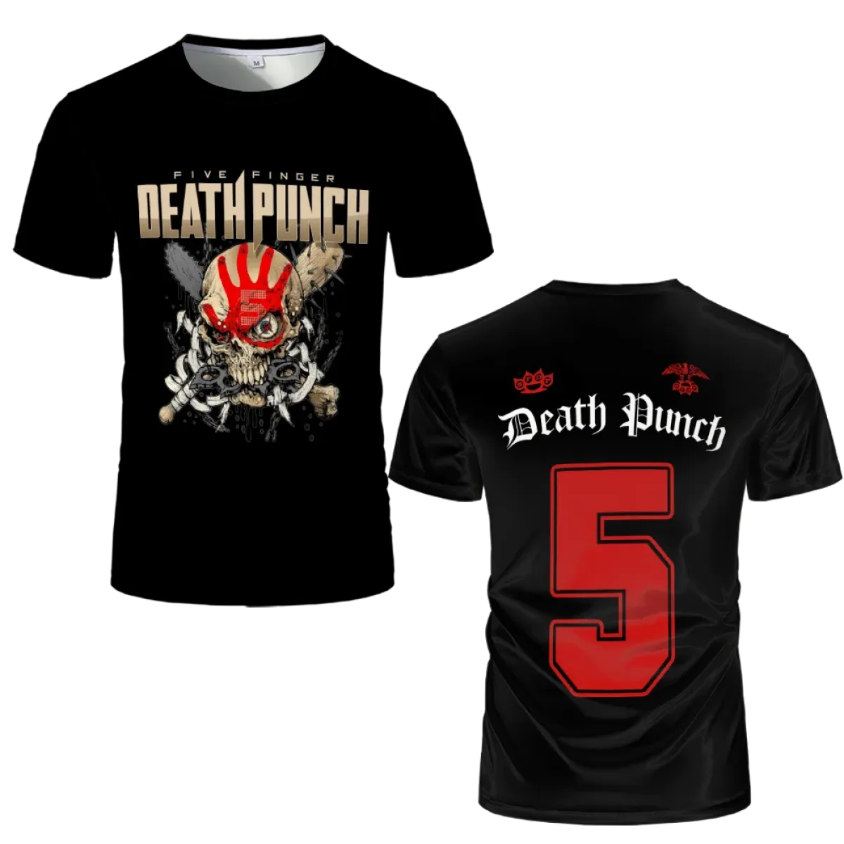 Five Finger Death Punch Skull Graphic T-Shirt - T-Shirts - T-Shirt - 1