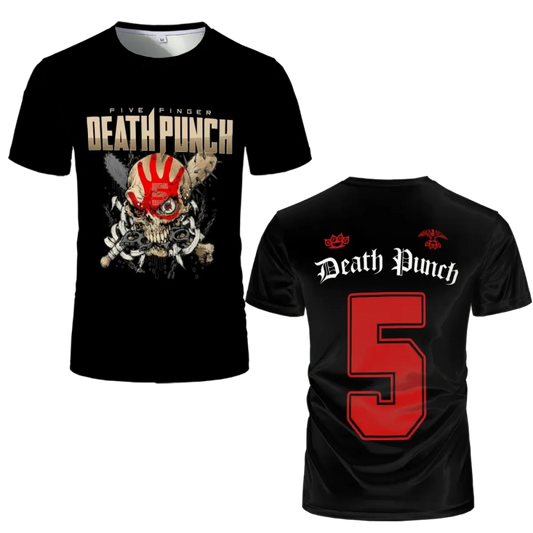 Five Finger Death Punch Skull Graphic T-Shirt - T-Shirts - T-Shirt - 1