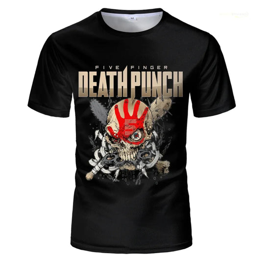 Five Finger Death Punch Skull Graphic T-Shirt - T-Shirts - T-Shirt - 2