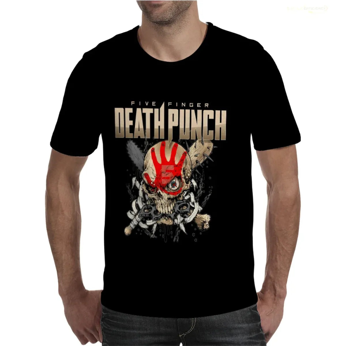 Five Finger Death Punch Skull Graphic T-Shirt - T-Shirts - T-Shirt - 3