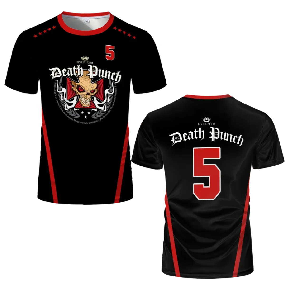 Five Finger Death Punch Skull Graphic T-Shirt - T-Shirts - T-Shirt - 9