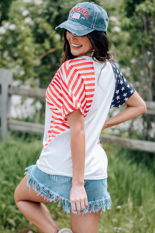 US Flag V-Neck Tee Shirt - T-Shirts - Shirts & Tops - 2 - 2024