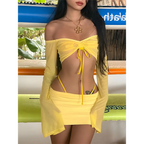 Off Shoulder Flare Crop/Skirt Club Set - Bottoms - 1