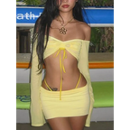 Off Shoulder Flare Crop/Skirt Club Set - Bottoms - 2