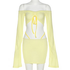 Off Shoulder Flare Crop/Skirt Club Set - Bottoms - 3