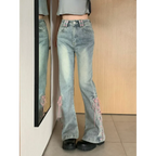 Denim Vintage Harajuku Lace-Up Flare Jeans - Bottoms - Women’s Jeans - 2