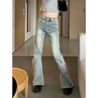 Denim Vintage Harajuku Lace-Up Flare Jeans - Bottoms - Women’s Jeans - 6
