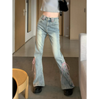 Denim Vintage Harajuku Lace-Up Flare Jeans - Bottoms - Women’s Jeans - 8
