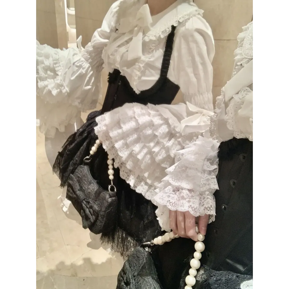 Kawaii Flare Sleeve Bow Blouse - Women’s Clothing & Accessories - Long - Shirts & Blouses - 1