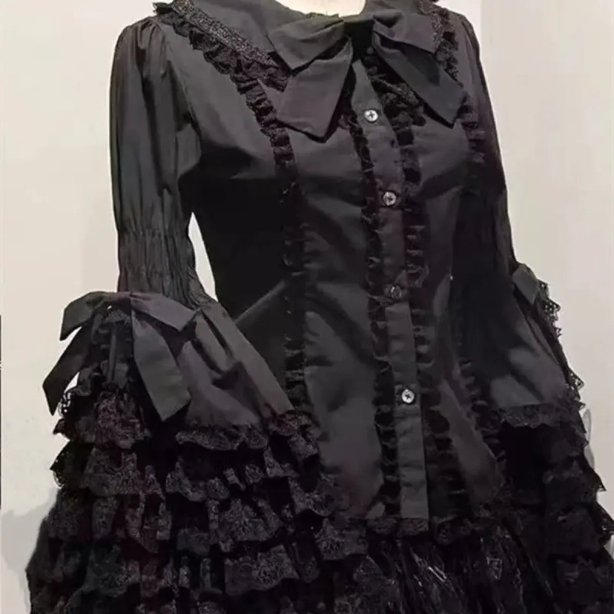 Kawaii Flare Sleeve Bow Blouse - Women’s Clothing & Accessories - Long - Shirts & Blouses - 14