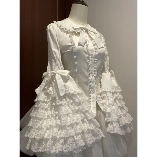 Kawaii Flare Sleeve Bow Blouse - Women’s Clothing & Accessories - Long - Shirts & Blouses - 2