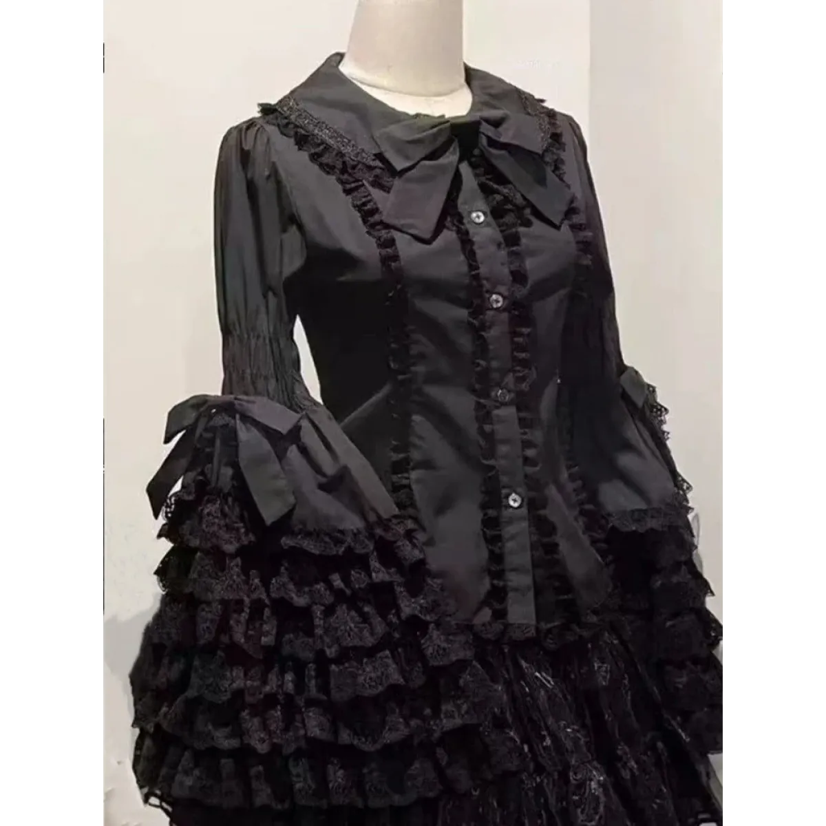 Kawaii Flare Sleeve Bow Blouse - Women’s Clothing & Accessories - Long - Shirts & Blouses - 3