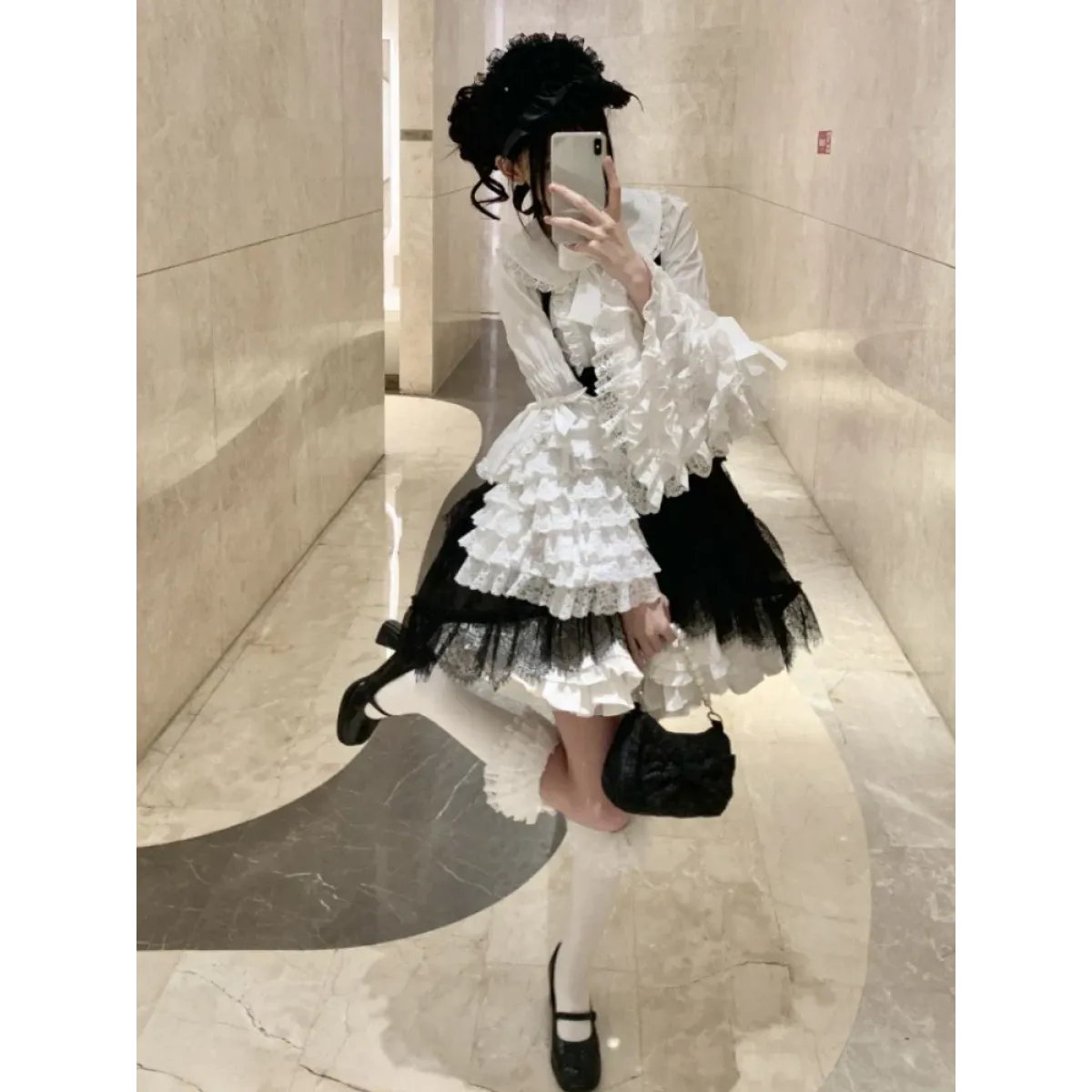 Kawaii Flare Sleeve Bow Blouse - Women’s Clothing & Accessories - Long - Shirts & Blouses - 4