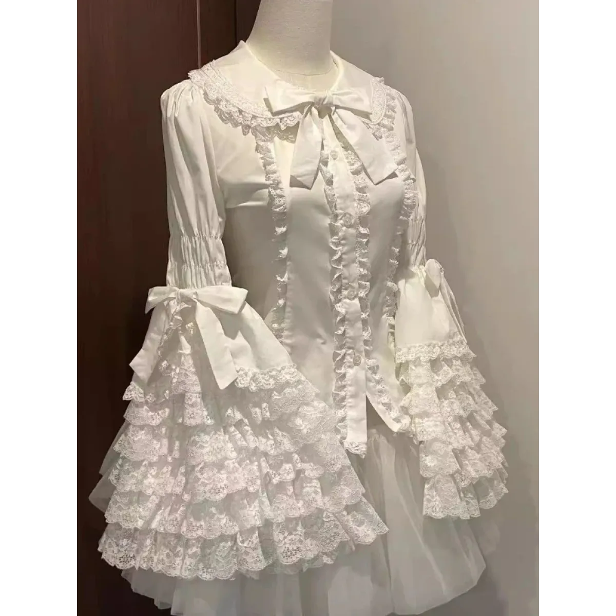 Kawaii Flare Sleeve Bow Blouse - Women’s Clothing & Accessories - Long - Shirts & Blouses - 5