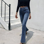 Flared High Waist Skinny Jeans - Bottoms - 5