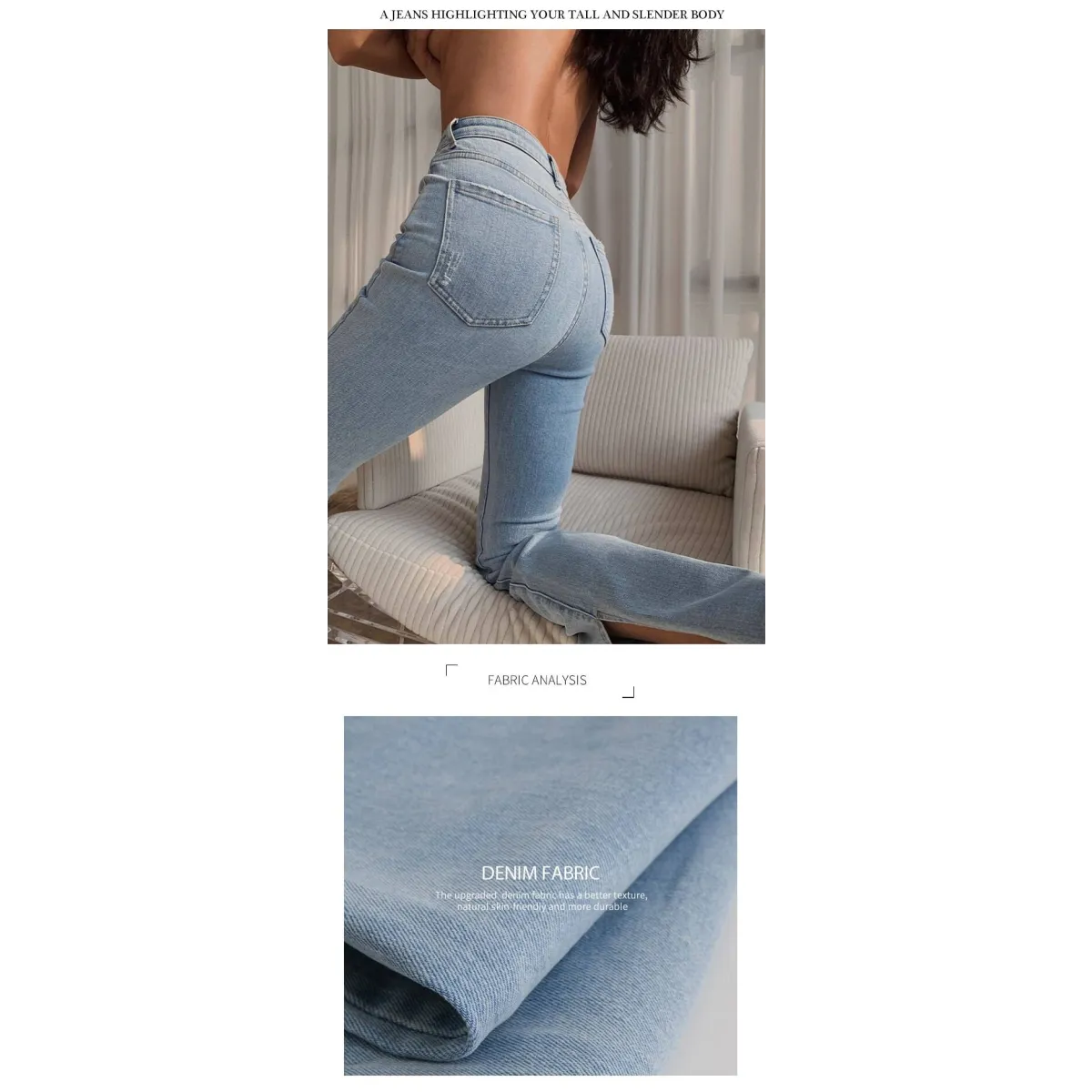 Flared High Waist Skinny Jeans - Bottoms - 8