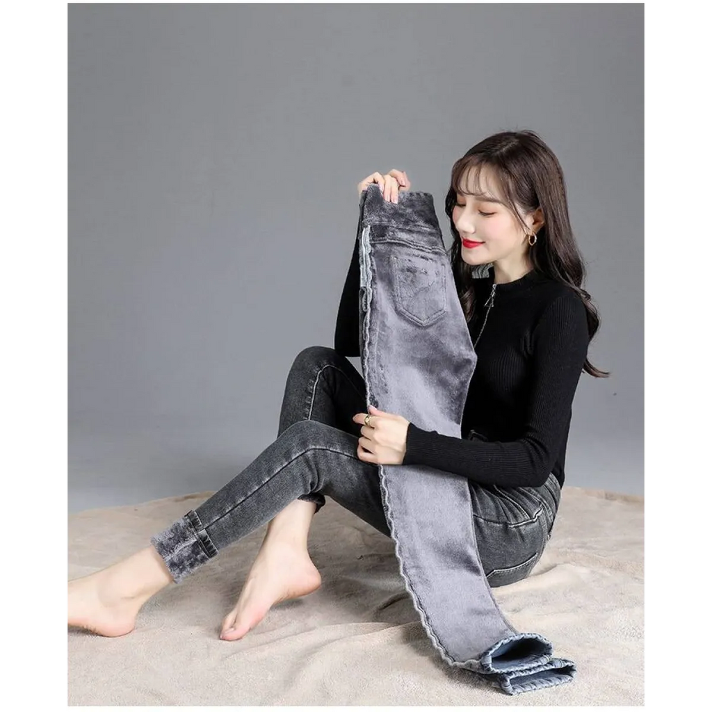 Thick Fleece High-waist Skinny Jeans - Bottoms - 11
