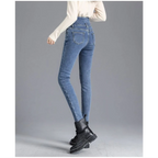 Thick Fleece High-waist Skinny Jeans - Bottoms - 23