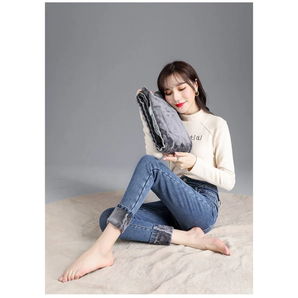 Thick Fleece High-waist Skinny Jeans - Bottoms - 26