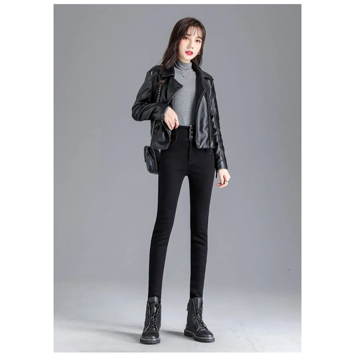 Thick Fleece High-waist Skinny Jeans - Bottoms - 28