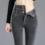 Thick Fleece High-waist Skinny Jeans - Bottoms - 38