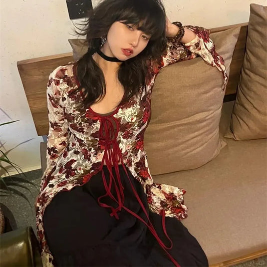 Floral Fairycore Flare Sleeve Blouse - Women’s Clothing & Accessories - Shirts & Blouses - 2