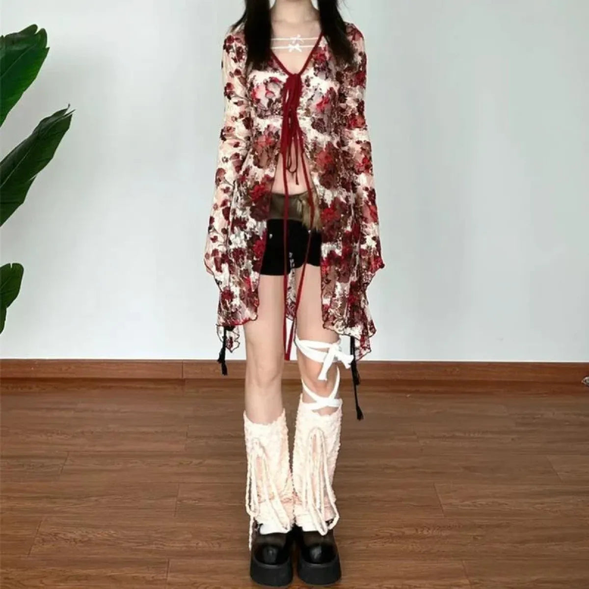 Floral Fairycore Flare Sleeve Blouse - Women’s Clothing & Accessories - Shirts & Blouses - 5