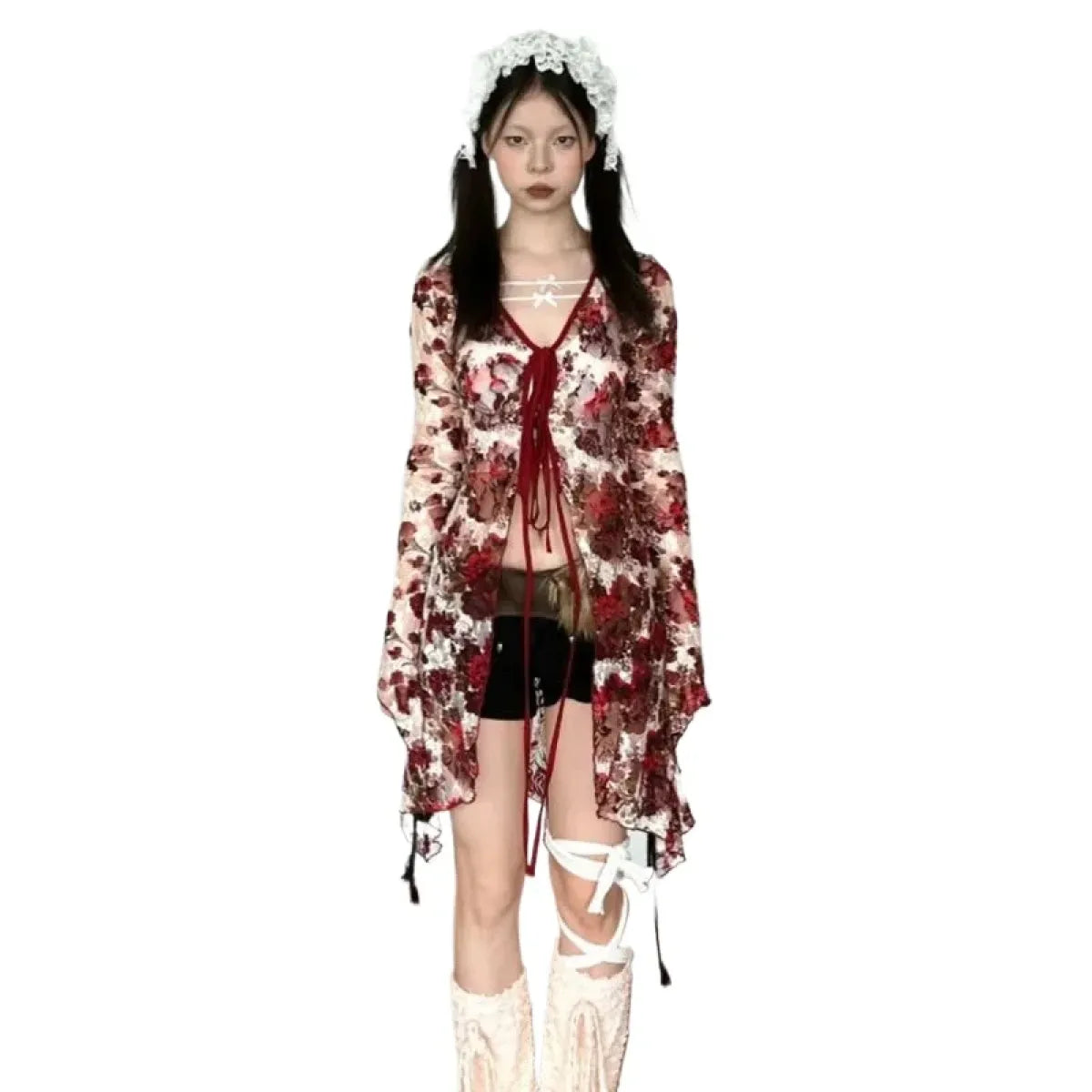 Floral Fairycore Flare Sleeve Blouse - Women’s Clothing & Accessories - Shirts & Blouses - 6