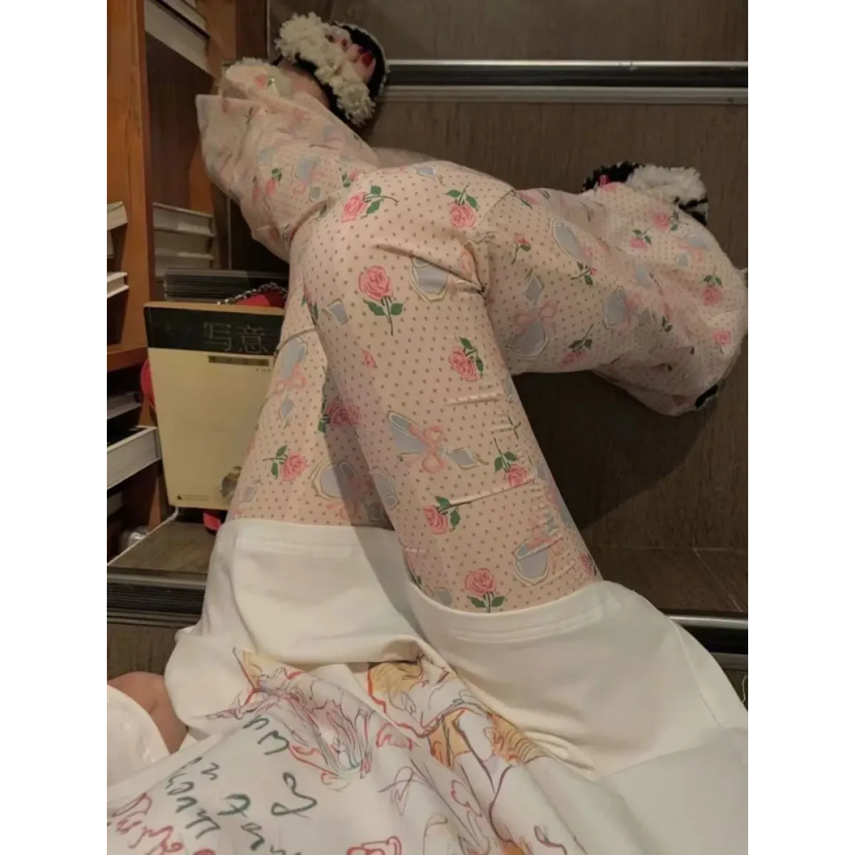 Y2K Floral Flare Pants with High Waist - Bottoms - Pants - 2