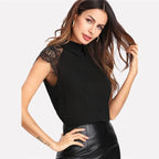 Women’s Floral Lace Embroidery Cap Sleeve Blouse - Women’s Clothing & Accessories - 3