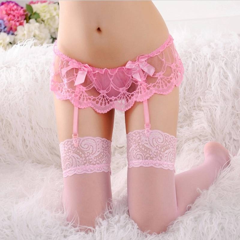 Sexy Floral Lace Stockings With Bowknots - Women’s Clothing & Accessories - Lingerie - 12 - 2024