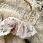 Off-Shoulder Floral Maxi Dress – Women’s Summer Corset Sundress with Puff Sleeves - All Dresses - Short - Off-Shoulder