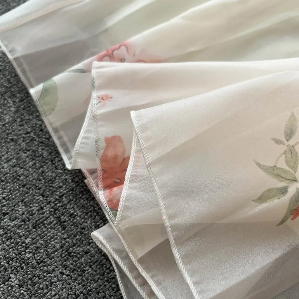 Off-Shoulder Floral Maxi Dress – Women’s Summer Corset Sundress with Puff Sleeves - All Dresses - Short - Off-Shoulder