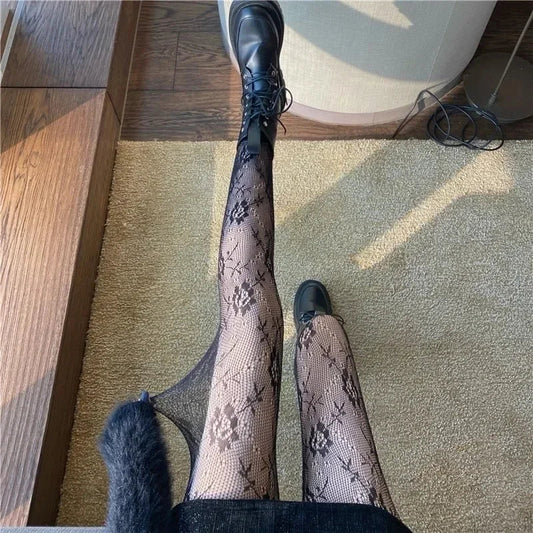 Floral Patterned Streetwear Stockings - Socks & Hosiery - Clothing Accessories - 2 - 2024